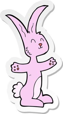 sticker of a cartoon rabbit