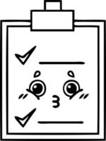 line drawing cartoon check list vector