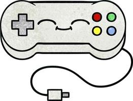 retro grunge texture cartoon game controller vector