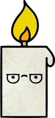 retro grunge texture cartoon lit candle