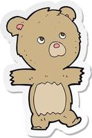 sticker of a cartoon cute teddy bear vector