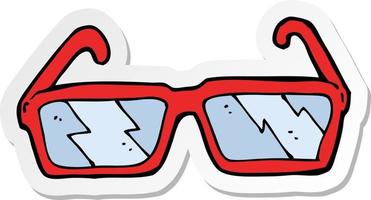 sticker of a cartoon glasses vector