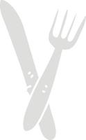 quirky hand drawn cartoon cutlery vector