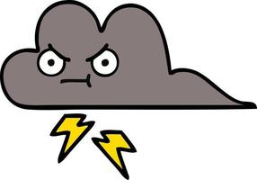 cute cartoon storm cloud vector