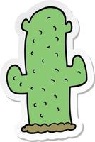 sticker of a cartoon cactus vector