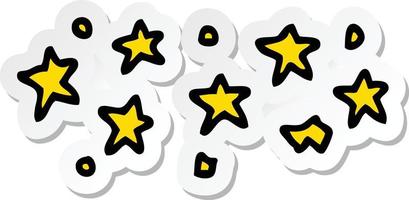 sticker of a cartoon stars vector