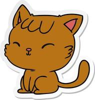 sticker cartoon of cute kawaii cat vector