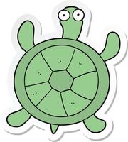 sticker of a cartoon turtle vector