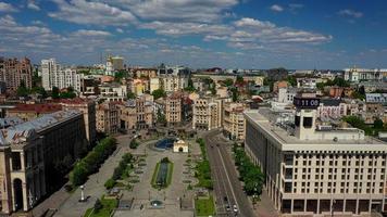 30.05.2020 Kiev Ukraine. Aerial photo of Maidan Nezalezhnosti.