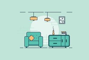 Modern Apartments  Interior Flat Illustration vector