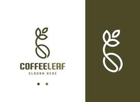 logotipo de la hoja de café vector