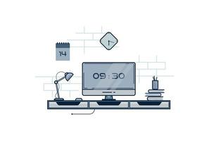 Flat Desktop Office vector