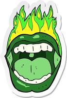 sticker of a cartoon halloween mouth vector