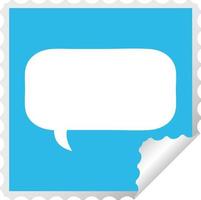 square peeling sticker cartoon speech bubble vector