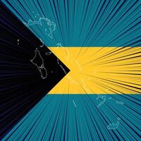 Bahamas Independence Day Map Design vector