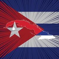 Cuba Independence Day Map Design vector