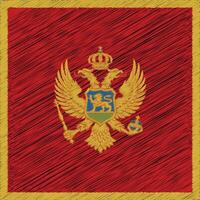 día de la independencia de montenegro 3 de junio, diseño de bandera cuadrada vector