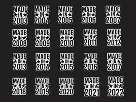 Made in t-shirt design bundle vector
