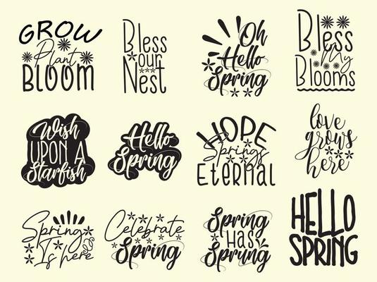 Spring  t-shirt design bundle