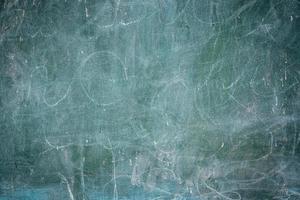 Close up of Old blackboard with white chalk background, Grunge texture. photo