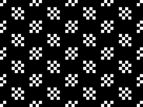 Abstract seamless pattern on black background. Pixel style vector