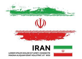 New grunge texture Iran distressed colorful flag design vector