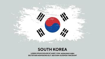 Grunge texture South Korea colorful flag design vector