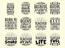 Teacher t-shirt design bundle vector