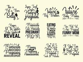 Set of pregnancy  t-shirt design vector