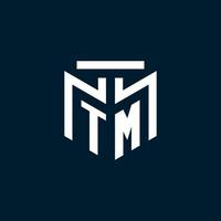 TM monogram initial logo with abstract geometric style design vector