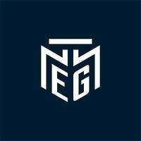 EG monogram initial logo with abstract geometric style design vector