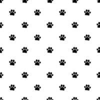 Seamless pattern with cute black and white paws in line art. Background for fabric, textile, postcards for kids vector