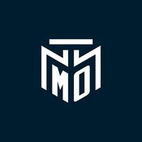 MO monogram initial logo with abstract geometric style design vector