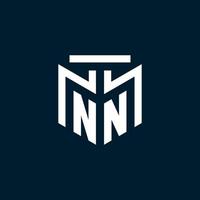 NN monogram initial logo with abstract geometric style design vector