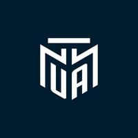 UA monogram initial logo with abstract geometric style design vector