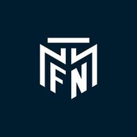 FN monogram initial logo with abstract geometric style design vector