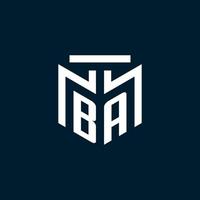 BA monogram initial logo with abstract geometric style design vector