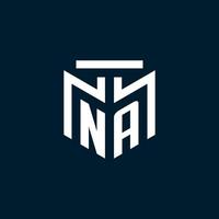 NA monogram initial logo with abstract geometric style design vector