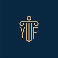 inicial de yf para el logotipo del bufete de abogados, logotipo de abogado con pilar vector