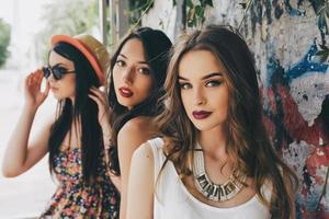 three young beautiful girls photo