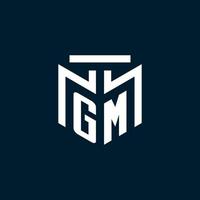 GM monogram initial logo with abstract geometric style design vector