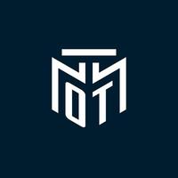 OT monogram initial logo with abstract geometric style design vector