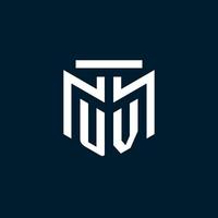 UV monogram initial logo with abstract geometric style design vector