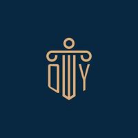 OY initial for law firm logo, lawyer logo with pillar vector