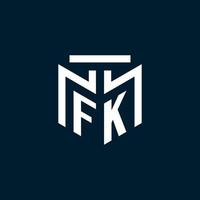 logotipo inicial del monograma fk con diseño de estilo geométrico abstracto vector