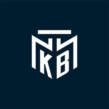 KB monogram initial logo with abstract geometric style design vector