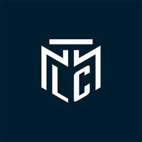 LC monogram initial logo with abstract geometric style design vector