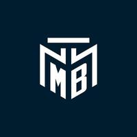 MB monogram initial logo with abstract geometric style design vector