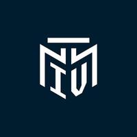IV monogram initial logo with abstract geometric style design vector