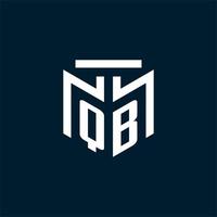 QB monogram initial logo with abstract geometric style design vector